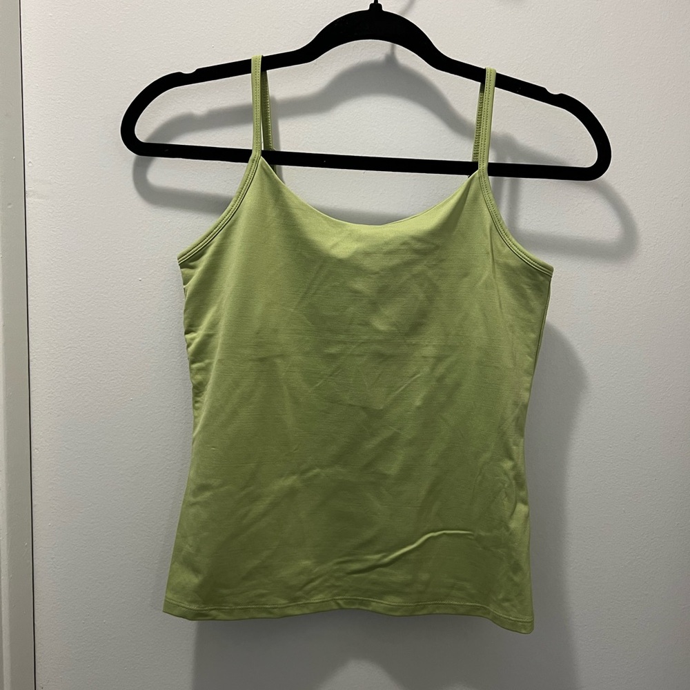 Green Spaghetti Strap Top With Built in Bra